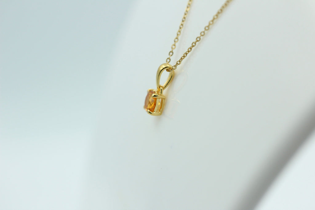 0,55 Carat sehr seltener Mandarin Granat Anhänger 925 Sterlingsilber vergoldet