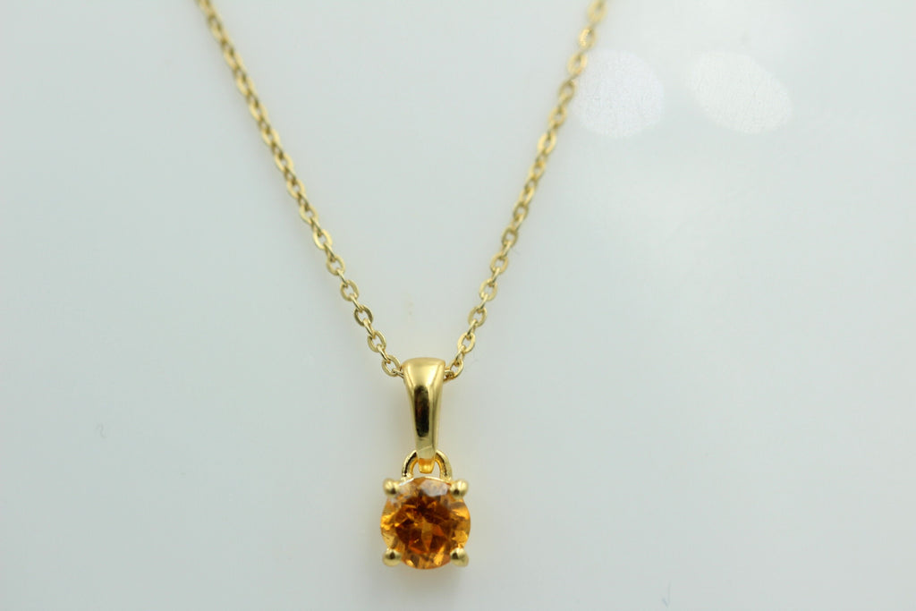 0,55 Carat sehr seltener Mandarin Granat Anhänger 925 Sterlingsilber vergoldet