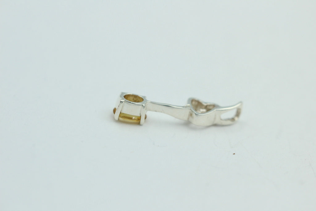 0,4 Carat Citrin Anhänger 925 Silber Collier Kette Citrinanhänger Top Edel