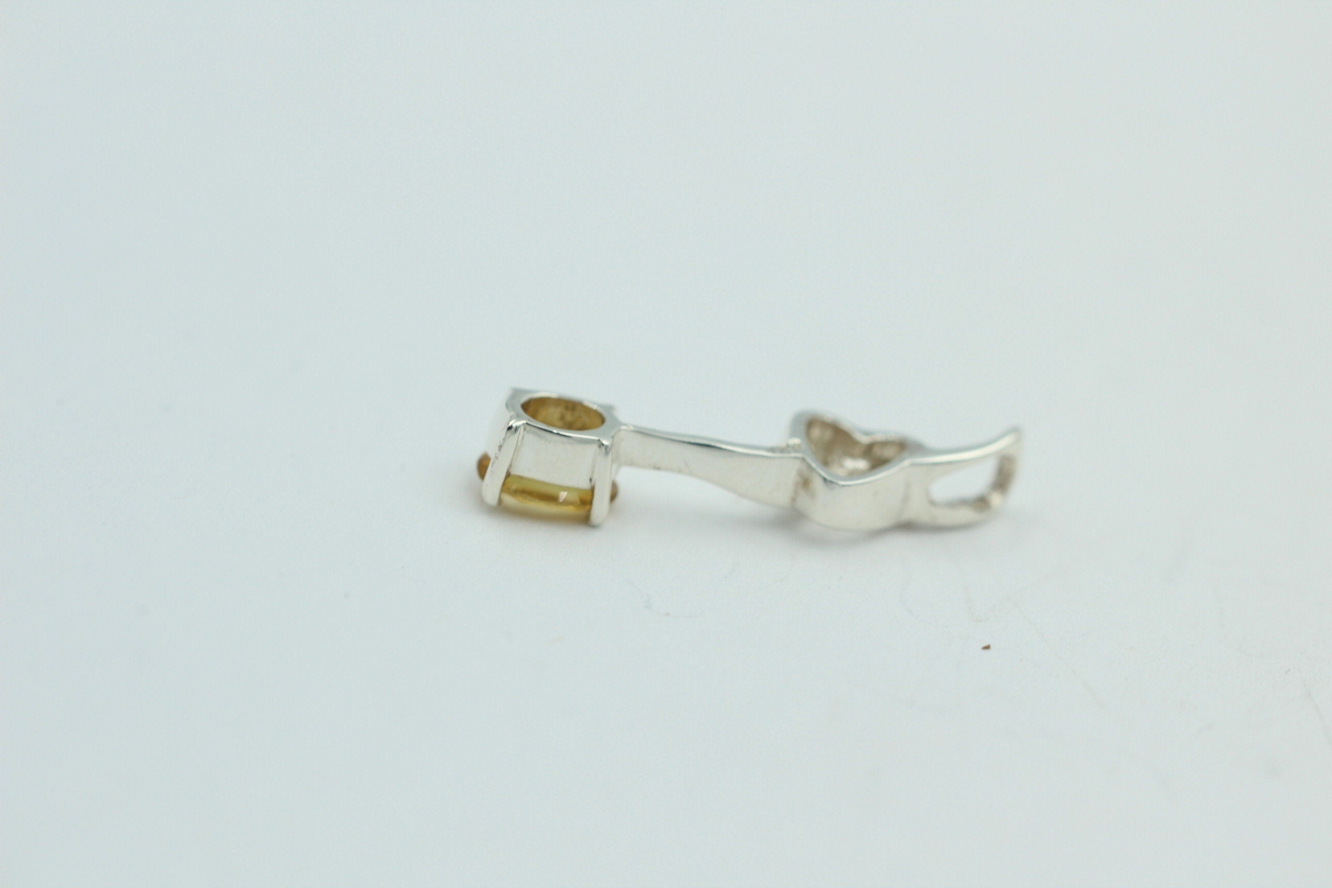 0,4 Carat Citrin Anhänger 925 Silber Collier Kette Citrinanhänger Top Edel
