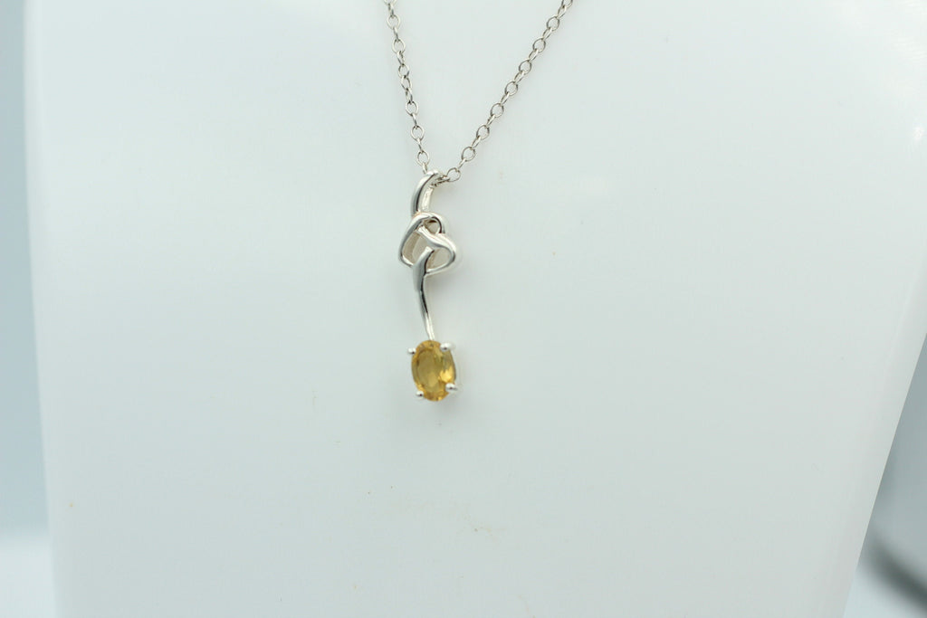 0,4 Carat Citrin Anhänger 925 Silber Collier Kette Citrinanhänger Top Edel
