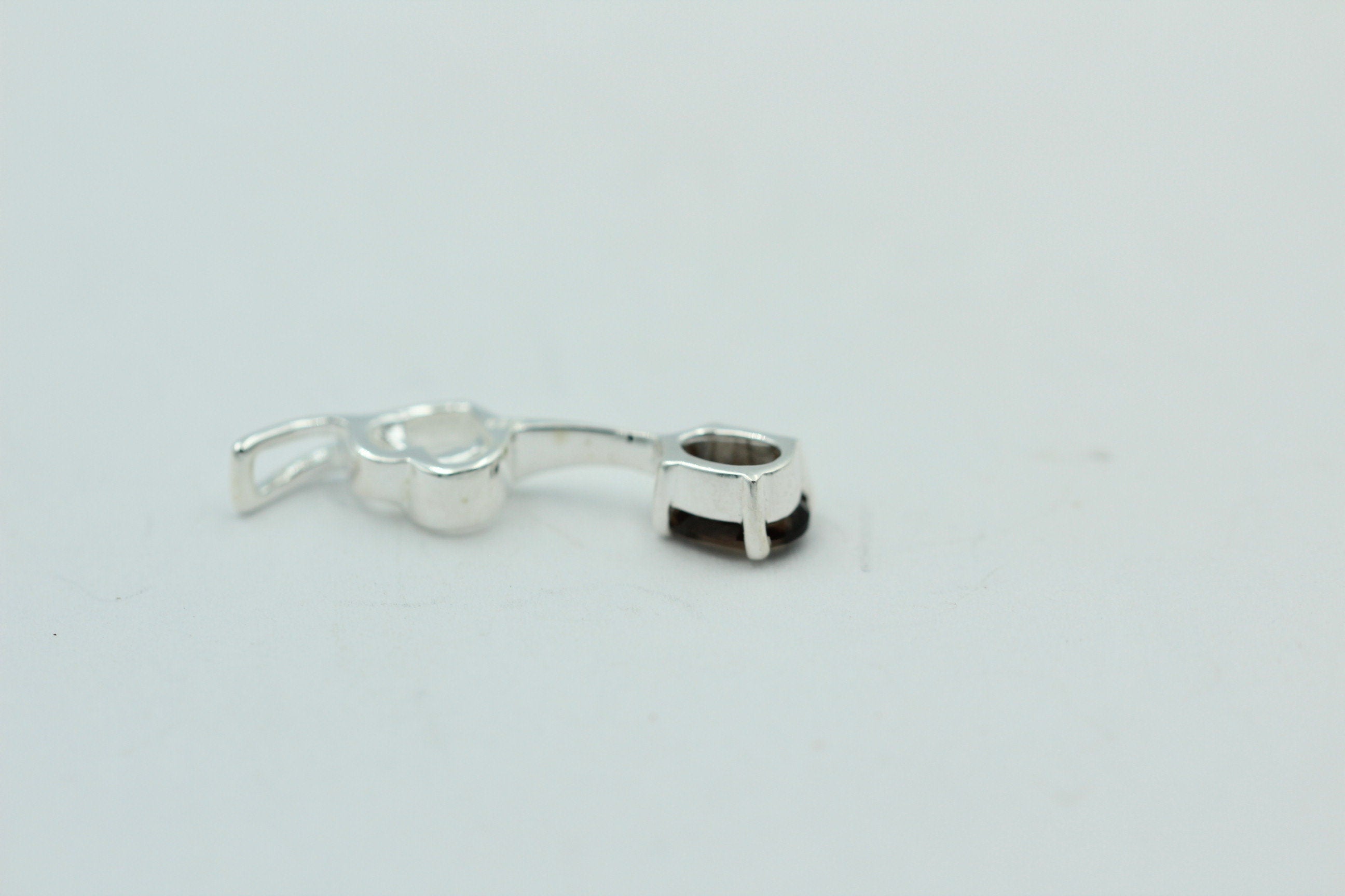 0,4 Carat Rauchquarz Anhänger 925 Silber Collier Kette Rauchtopasanhänger