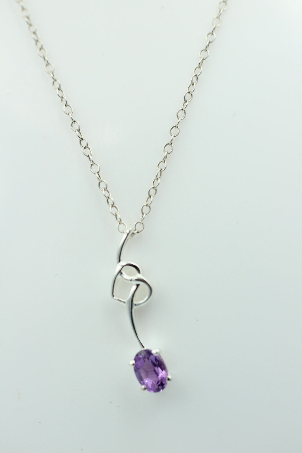 0,4 Carat Amethyst Anhänger 925 Silber Collier Kette Amethystanhänger Schmuck