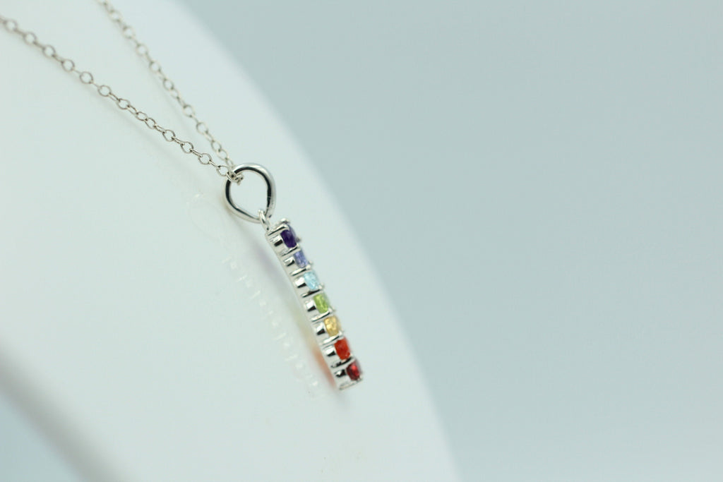 0,9 Carat Chakra Anhänger 925 Silber Collier Kette Chakraanhänger Top Edel