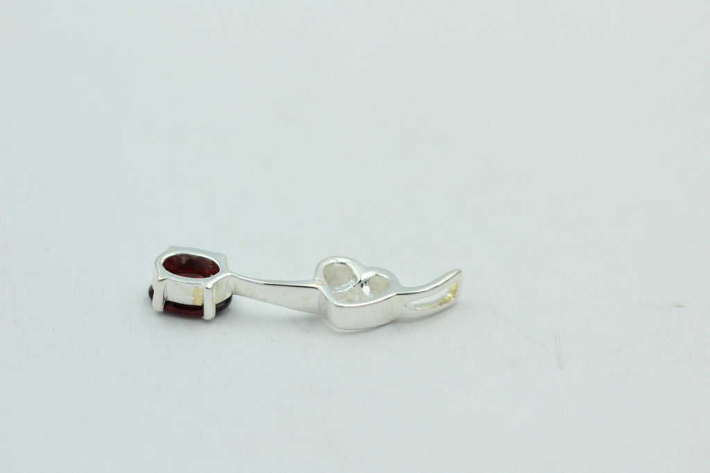 0,4 Carat Granat Anhänger 925 Silber Collier Kette Granatanhänger Granatschmuck
