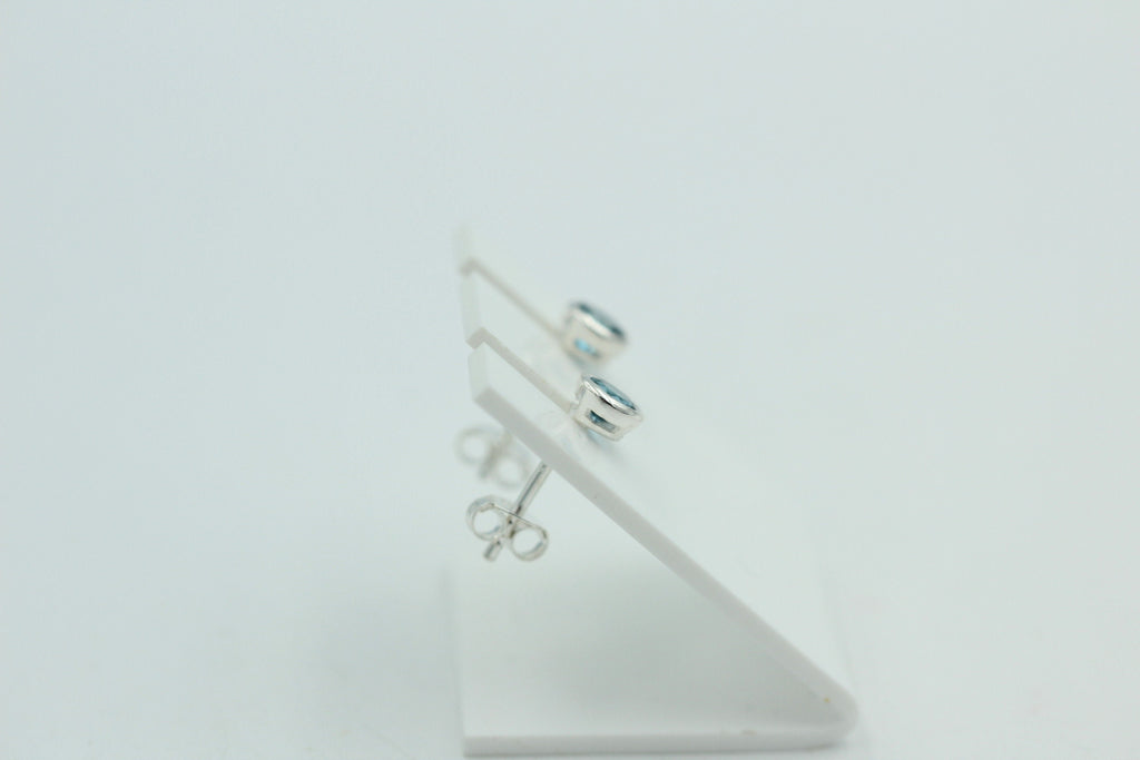 0,52 seltener 0,48 Carat Londonblauer Topas Ohrstecker 925 Silber Topasschmuck