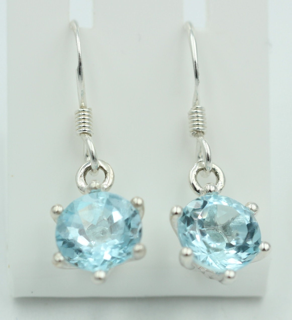 Edle 5,54 Carat Blautopas Ohrhänger 925 Silber himmelblauer Topas Ohrschmuck