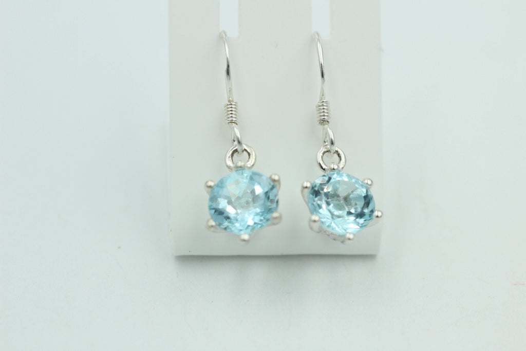 Edle 5,54 Carat Blautopas Ohrhänger 925 Silber himmelblauer Topas Ohrschmuck