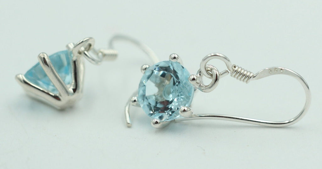 Edle 5,54 Carat Blautopas Ohrhänger 925 Silber himmelblauer Topas Ohrschmuck