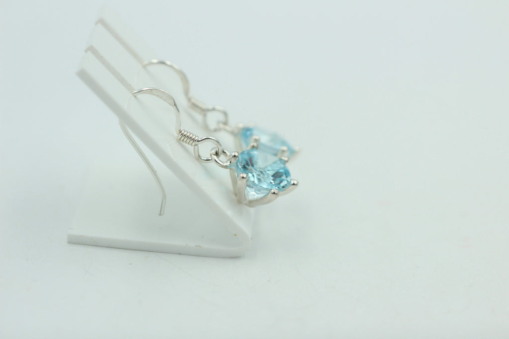Edle 5,54 Carat Blautopas Ohrhänger 925 Silber himmelblauer Topas Ohrschmuck
