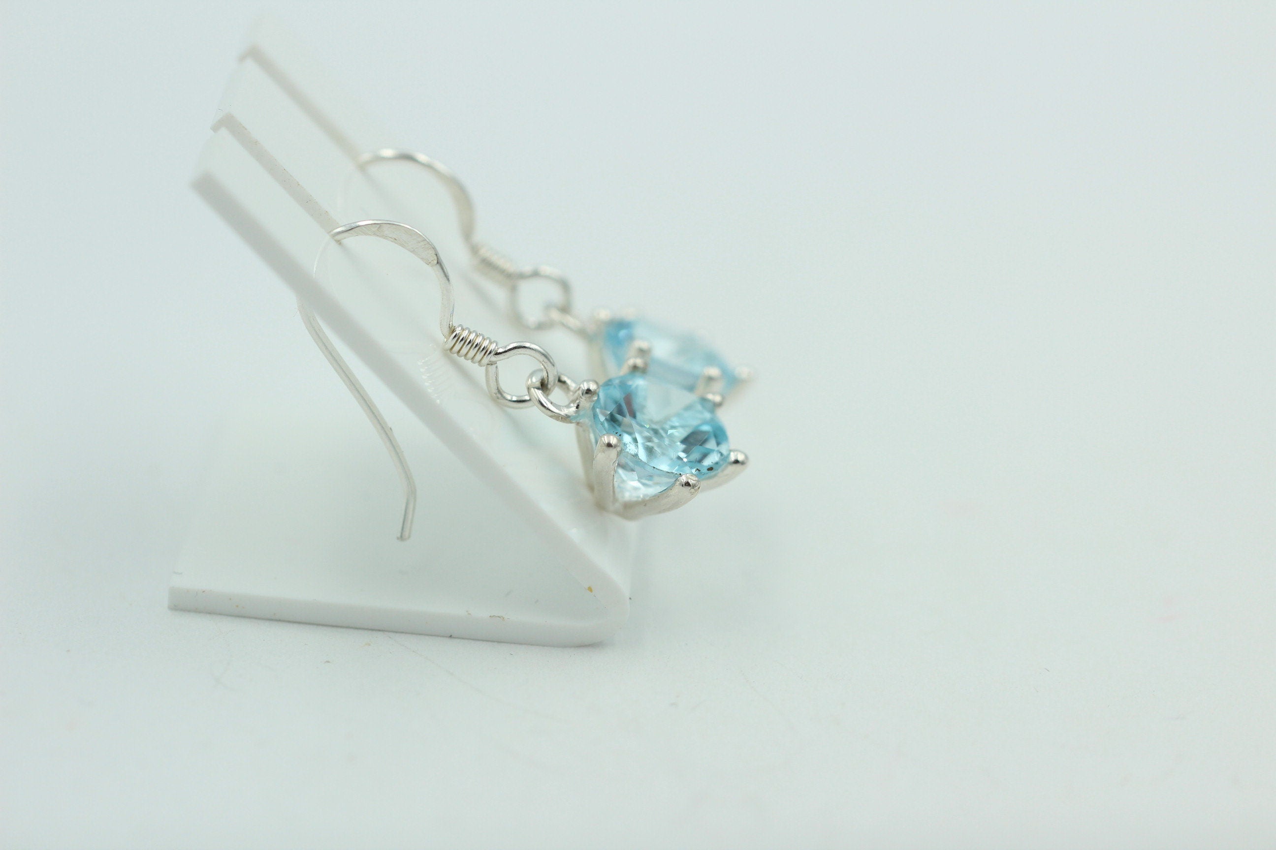 Edle 5,54 Carat Blautopas Ohrhänger 925 Silber himmelblauer Topas Ohrschmuck