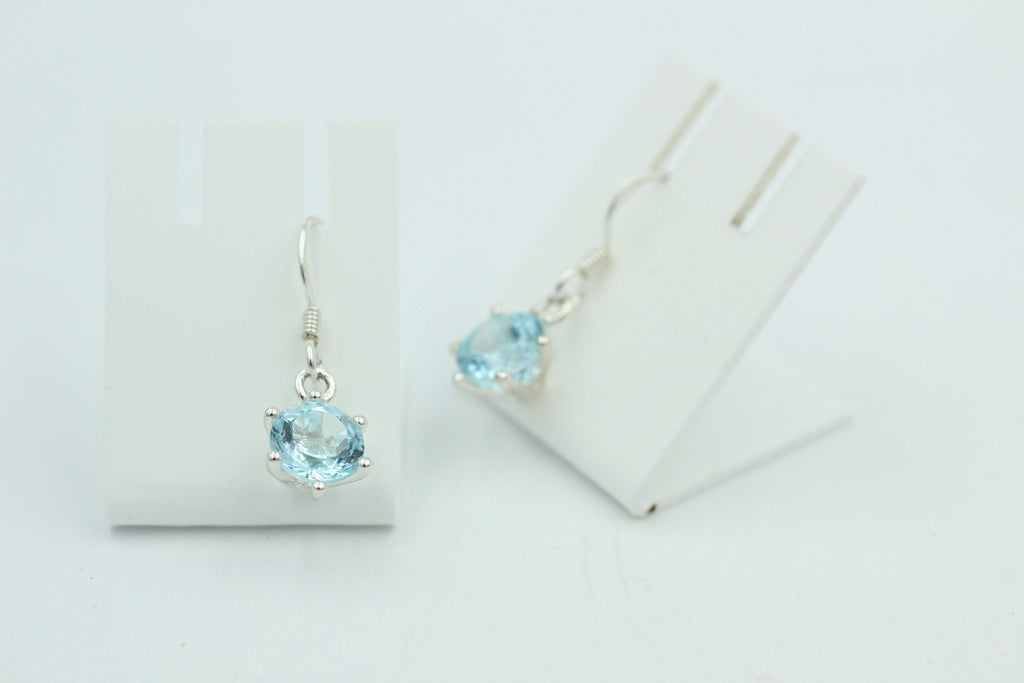 Edle 5,54 Carat Blautopas Ohrhänger 925 Silber himmelblauer Topas Ohrschmuck