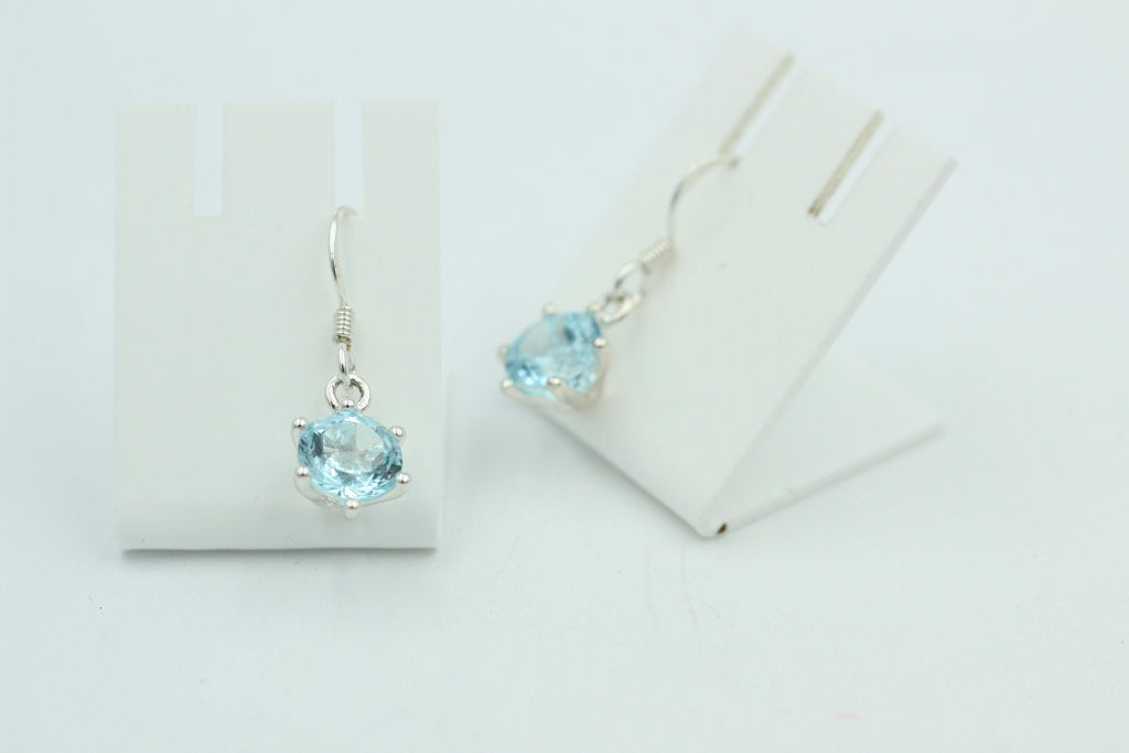 Edle 5,54 Carat Blautopas Ohrhänger 925 Silber himmelblauer Topas Ohrschmuck