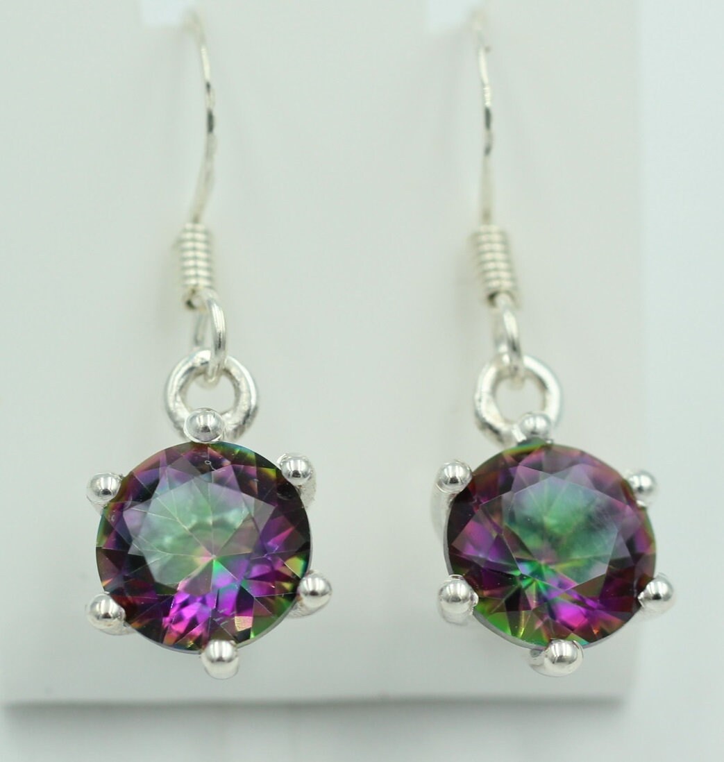 Edle 5,54 Carat Mystic Topas Ohrhänger 925 Silber mystischer topas Top Edel