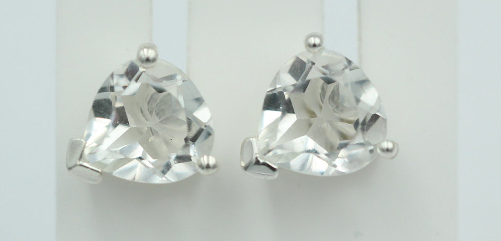 Edle 2,7 Carat Bergkristall Ohrstecker 925 Silber Ohrring Bergkristallschmuck
