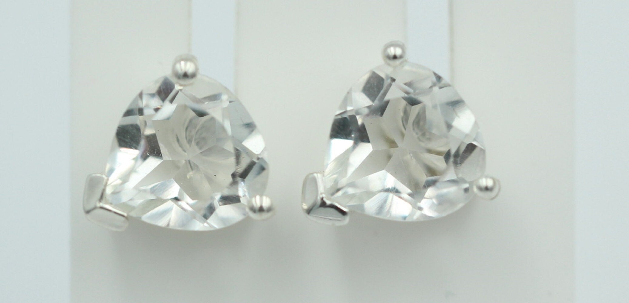 Edle 2,7 Carat Bergkristall Ohrstecker 925 Silber Ohrring Bergkristallschmuck