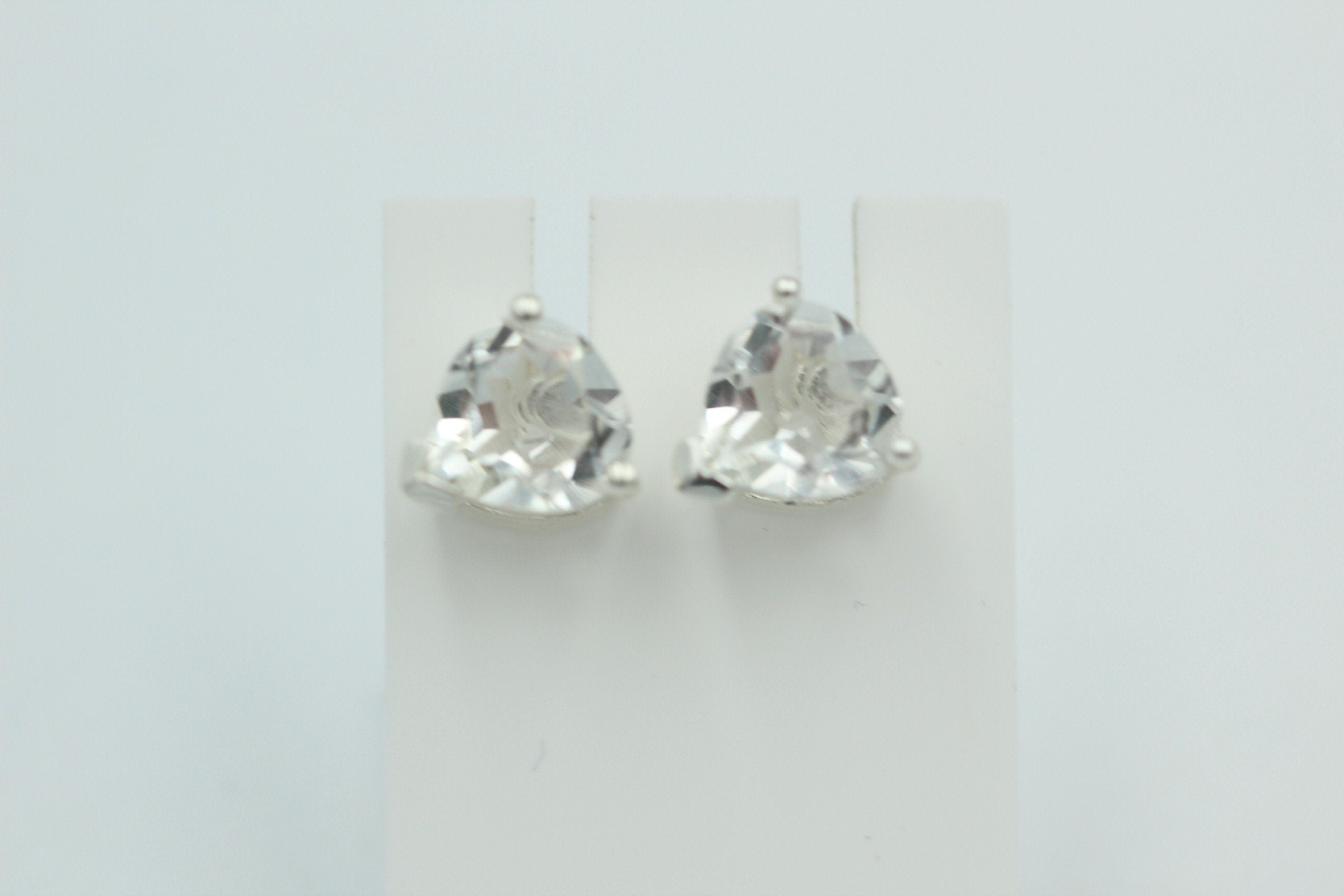 Edle 2,7 Carat Bergkristall Ohrstecker 925 Silber Ohrring Bergkristallschmuck