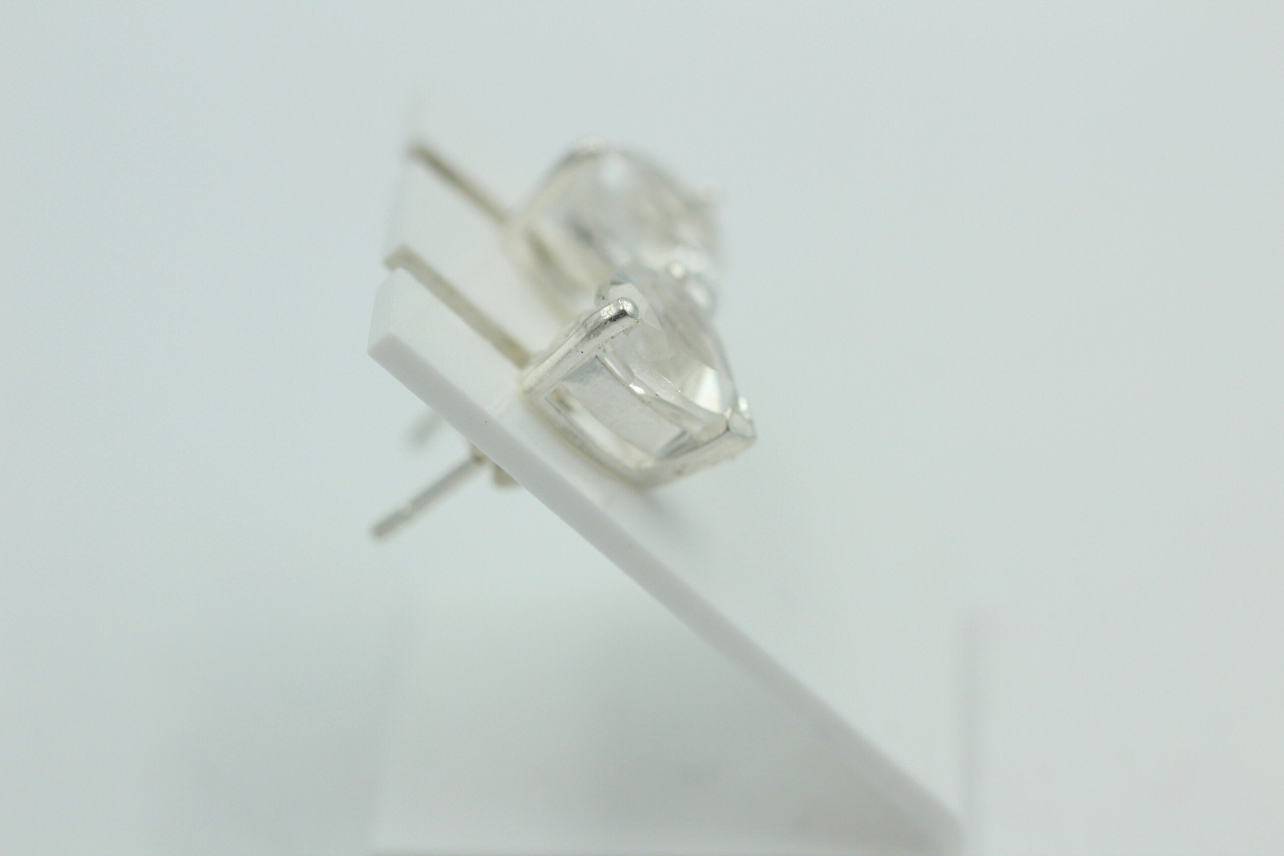 Edle 2,7 Carat Bergkristall Ohrstecker 925 Silber Ohrring Bergkristallschmuck