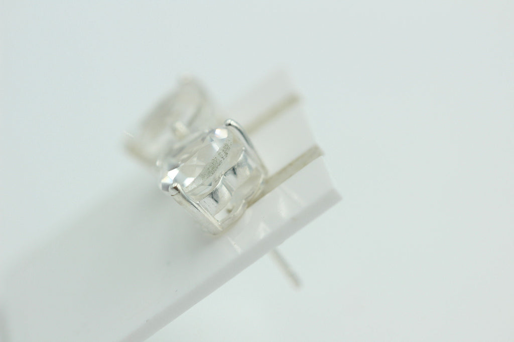 Edle 2,7 Carat Bergkristall Ohrstecker 925 Silber Ohrring Bergkristallschmuck