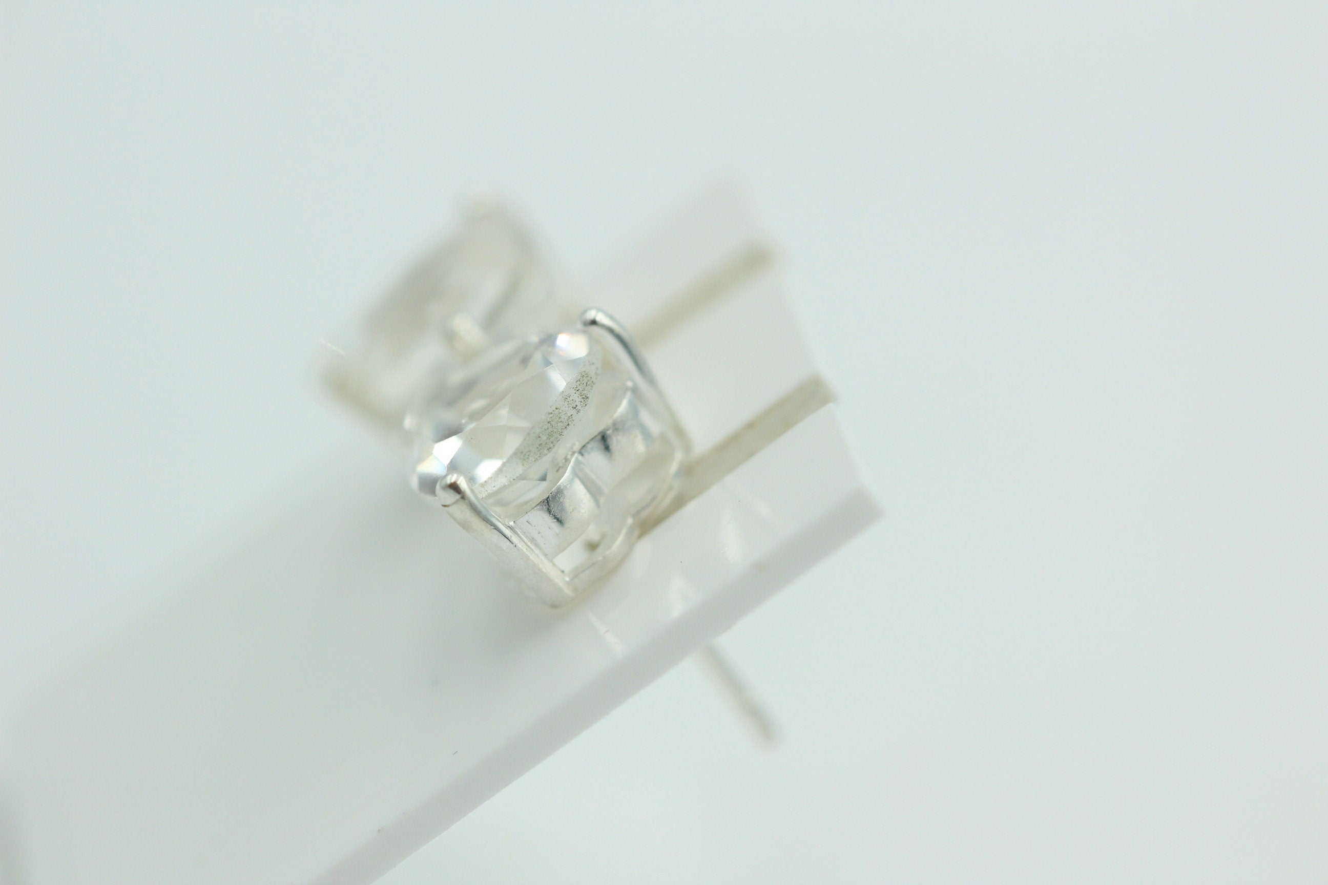 Edle 2,7 Carat Bergkristall Ohrstecker 925 Silber Ohrring Bergkristallschmuck