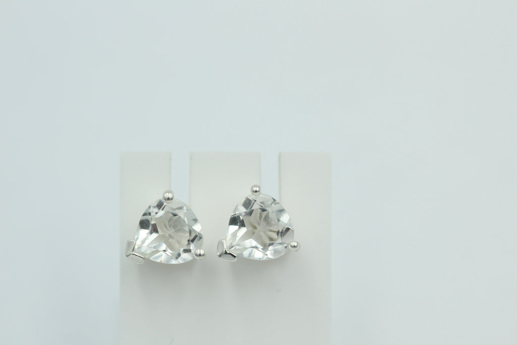 Edle 2,7 Carat Bergkristall Ohrstecker 925 Silber Ohrring Bergkristallschmuck