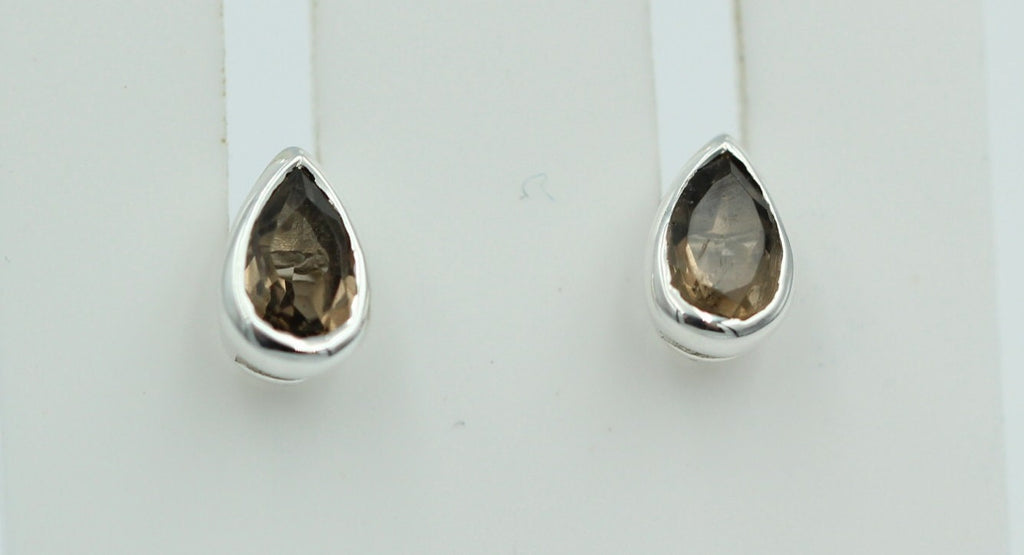 0,33 Carat Rauchquarz Ohrstecker 925 Silber Rauchquarzschmuck Unisex Top Edel