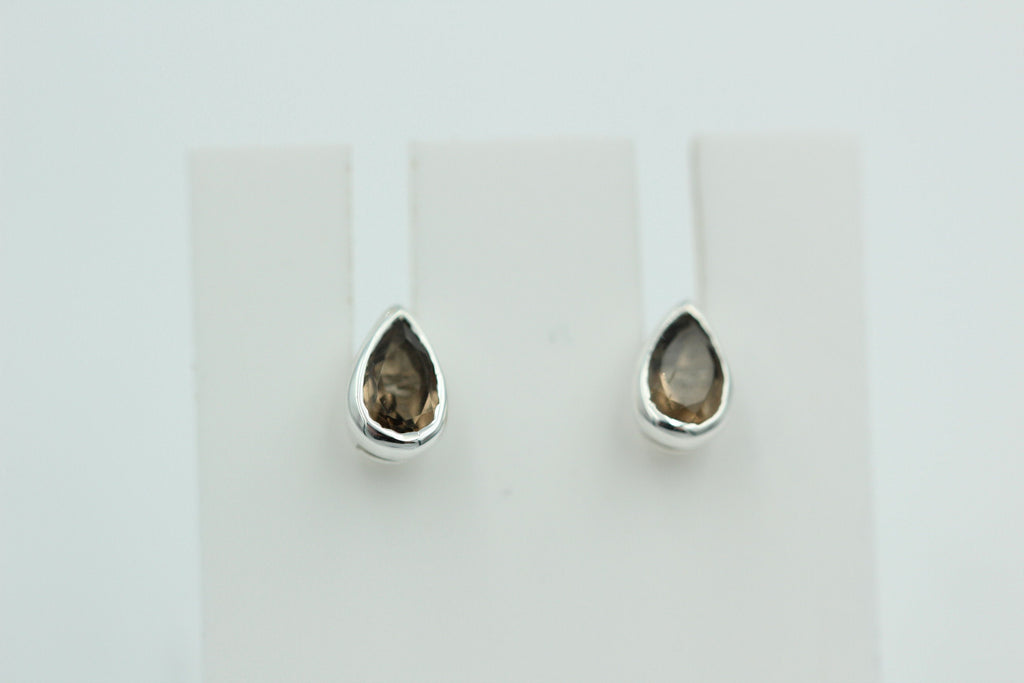 0,33 Carat Rauchquarz Ohrstecker 925 Silber Rauchquarzschmuck Unisex Top Edel