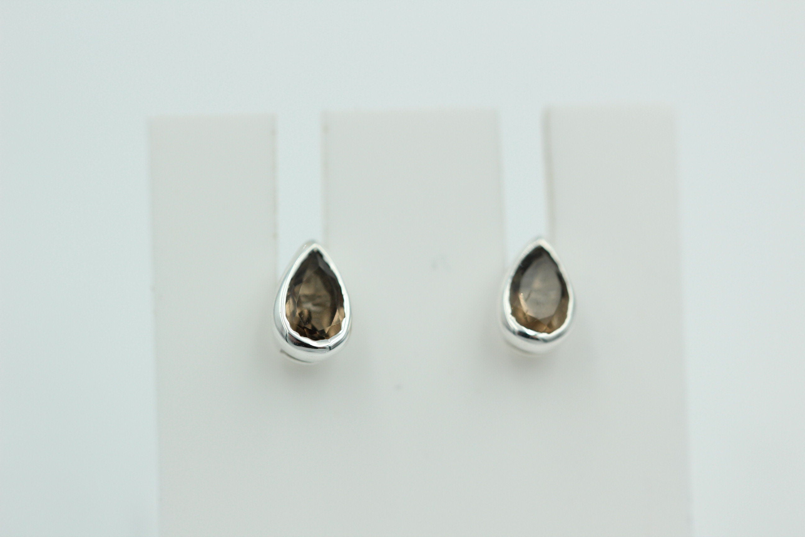 0,33 Carat Rauchquarz Ohrstecker 925 Silber Rauchquarzschmuck Unisex Top Edel