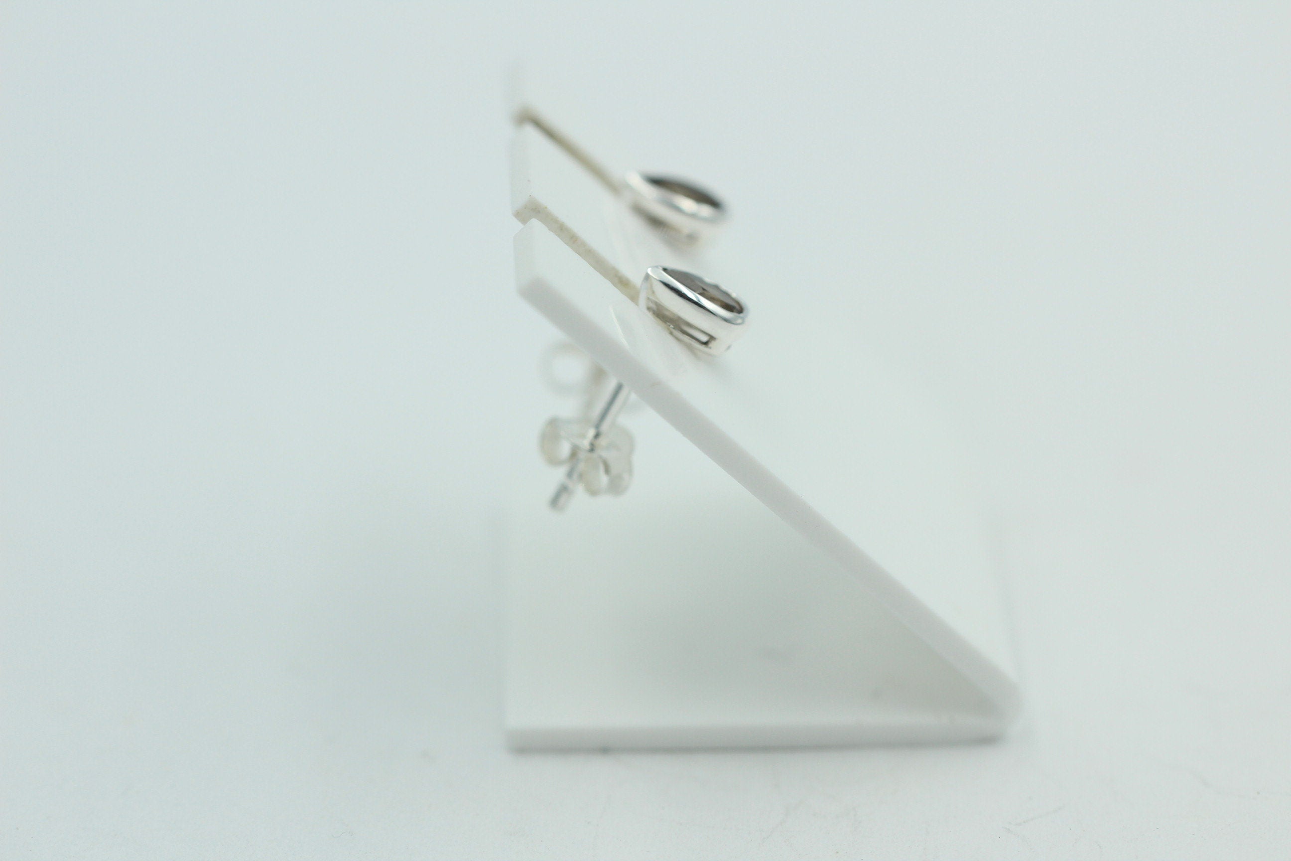 0,33 Carat Rauchquarz Ohrstecker 925 Silber Rauchquarzschmuck Unisex Top Edel
