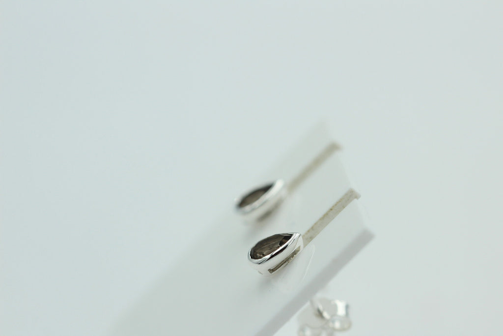 0,33 Carat Rauchquarz Ohrstecker 925 Silber Rauchquarzschmuck Unisex Top Edel