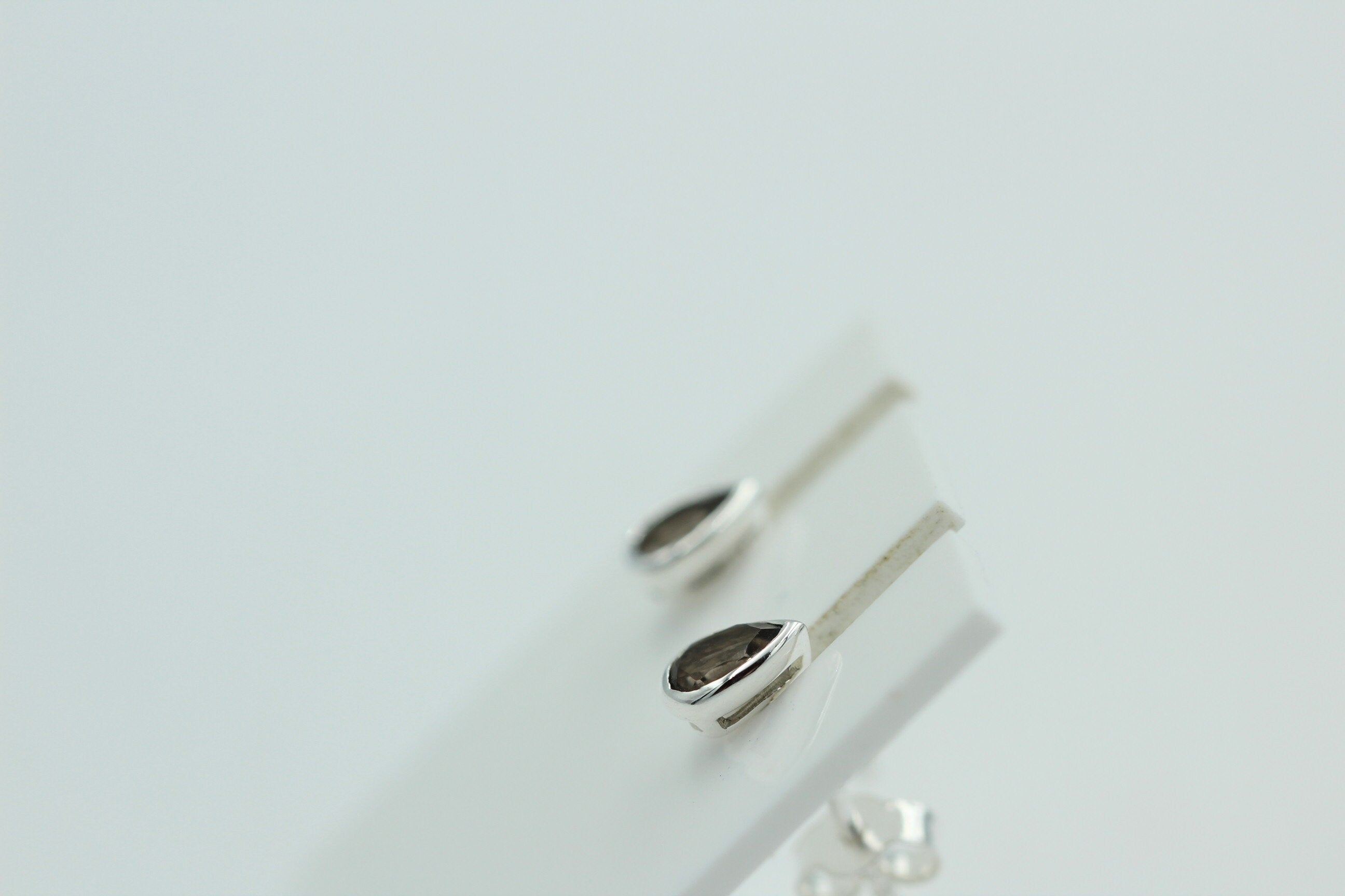 0,33 Carat Rauchquarz Ohrstecker 925 Silber Rauchquarzschmuck Unisex Top Edel