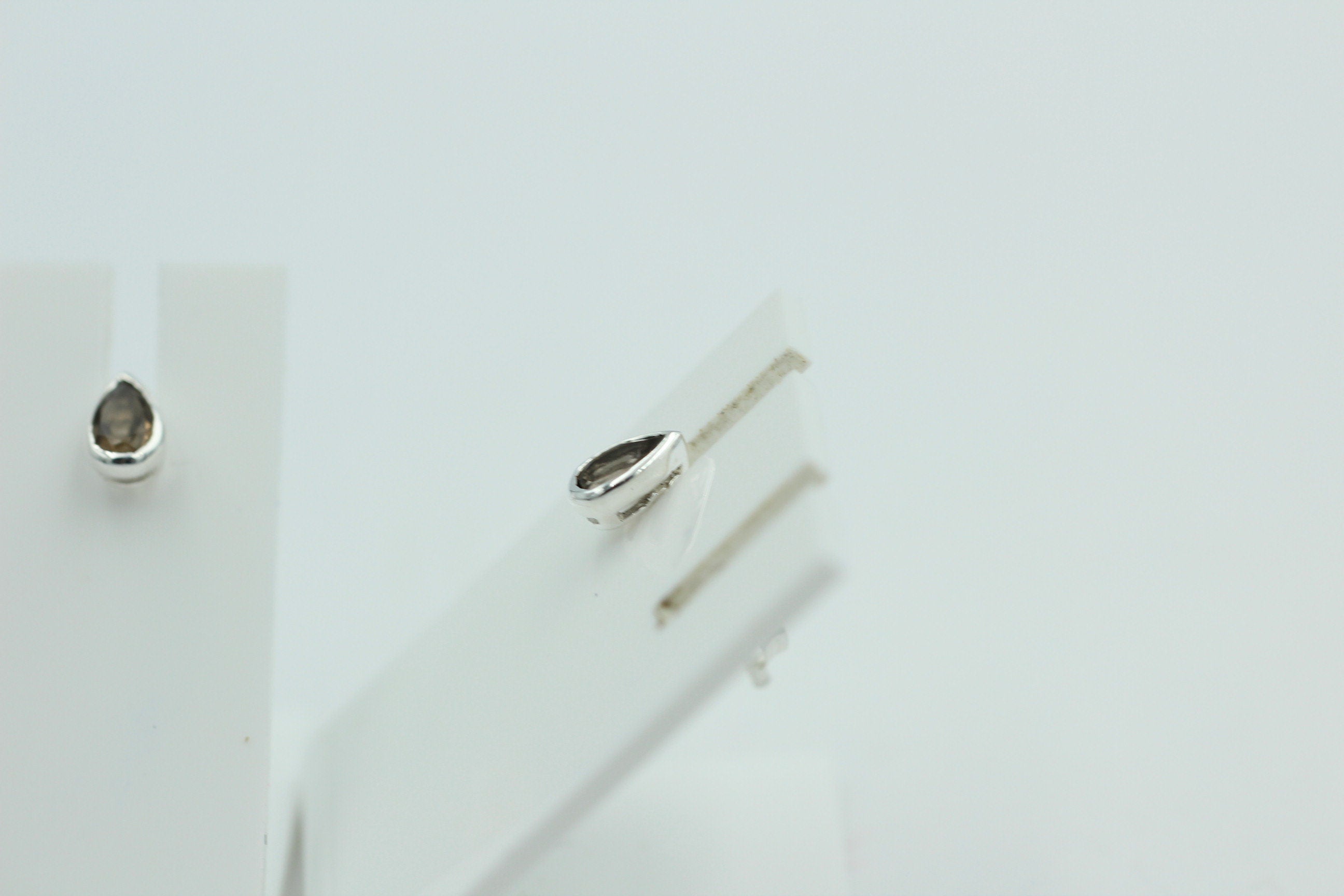 0,33 Carat Rauchquarz Ohrstecker 925 Silber Rauchquarzschmuck Unisex Top Edel