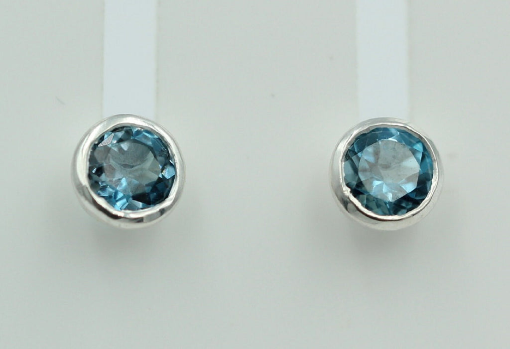 0,52 seltener 0,48 Carat Londonblauer Topas Ohrstecker 925 Silber Topasschmuck