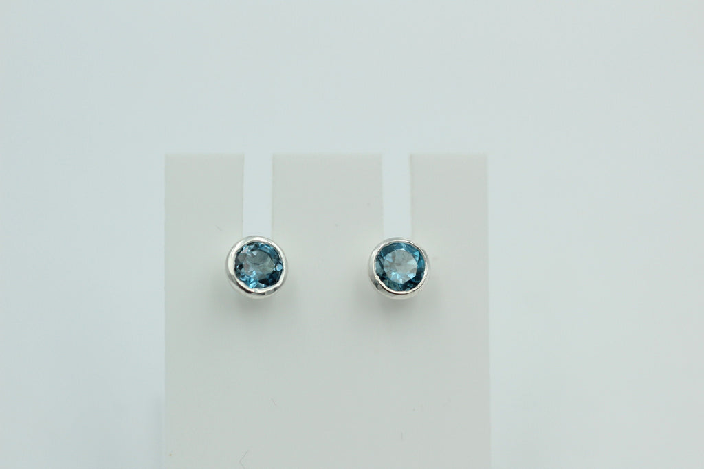 0,52 seltener 0,48 Carat Londonblauer Topas Ohrstecker 925 Silber Topasschmuck