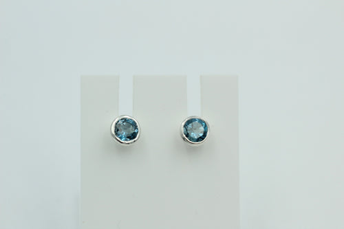 0,52 seltener 0,48 Carat Londonblauer Topas Ohrstecker 925 Silber Topasschmuck