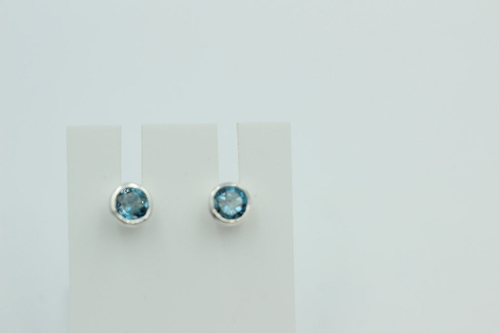 0,52 seltener 0,48 Carat Londonblauer Topas Ohrstecker 925 Silber Topasschmuck