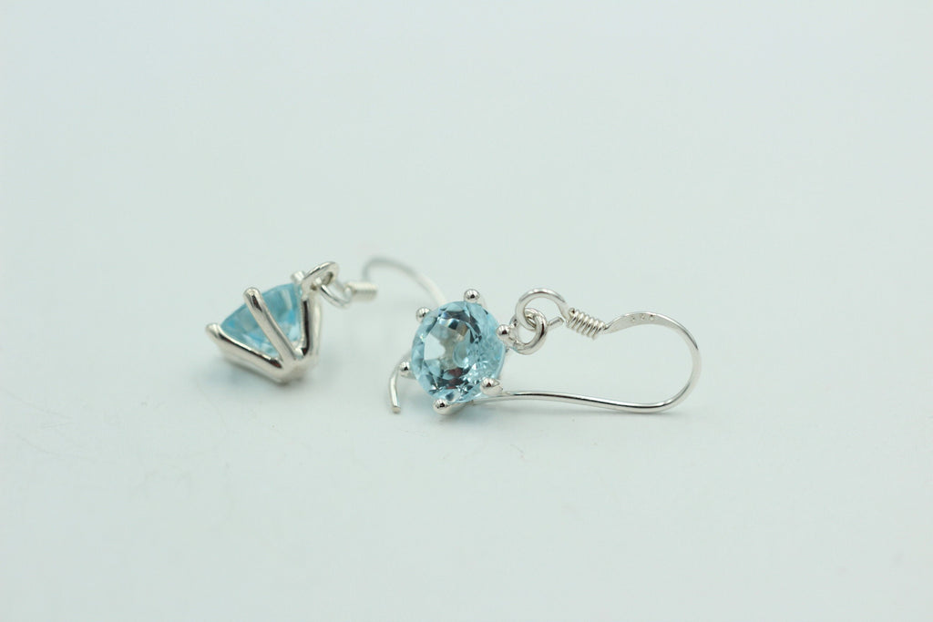 Edle 5,54 Carat Blautopas Ohrhänger 925 Silber himmelblauer Topas Ohrschmuck