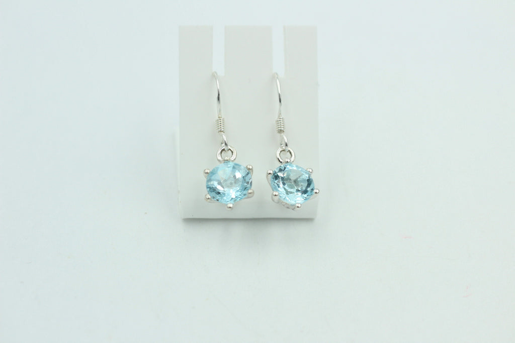 Edle 5,54 Carat Blautopas Ohrhänger 925 Silber himmelblauer Topas Ohrschmuck
