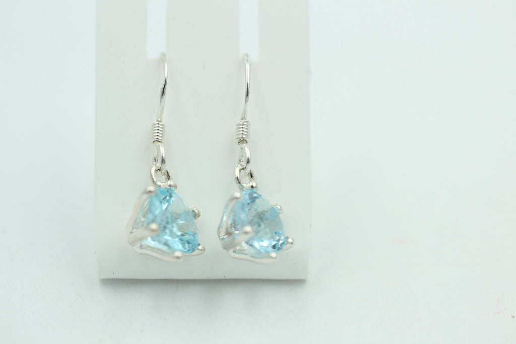 Edle 5,54 Carat Blautopas Ohrhänger 925 Silber himmelblauer Topas Ohrschmuck