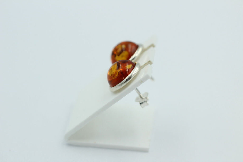 Edle braune Bernstein Ohrstecker 925 Silber Ohrschmuck Bernstein aus Letland