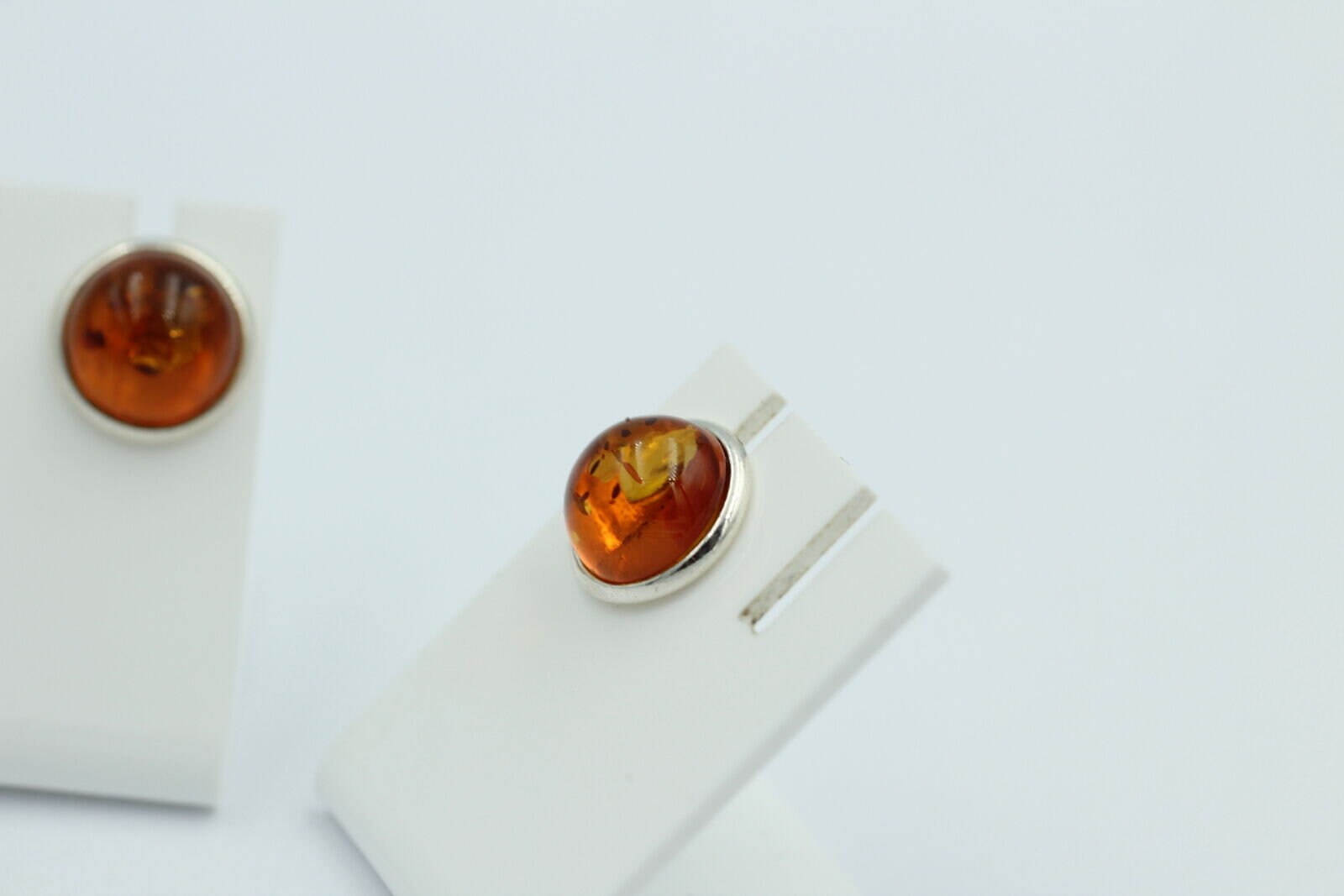 Edle braune Bernstein Ohrstecker 925 Silber Ohrschmuck Bernstein aus Letland