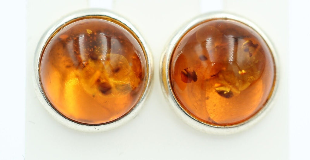 Edle braune Bernstein Ohrstecker 925 Silber Ohrschmuck Bernstein aus Letland