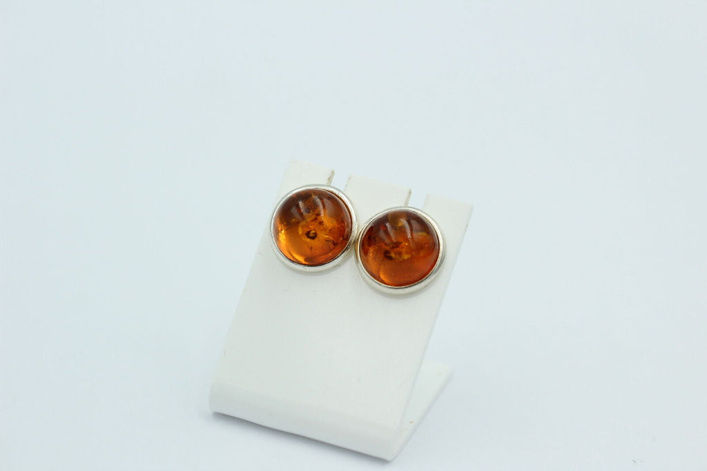 Edle braune Bernstein Ohrstecker 925 Silber Ohrschmuck Bernstein aus Letland