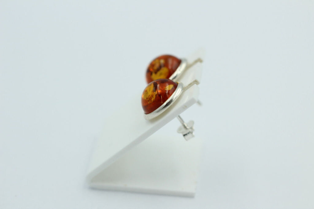 Edle braune Bernstein Ohrstecker 925 Silber Ohrschmuck Bernstein aus Letland