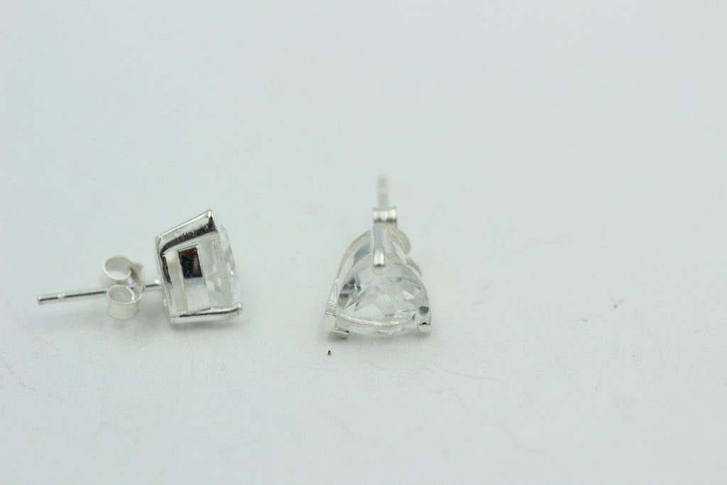 Edle 2,7 Carat Bergkristall Ohrstecker 925 Silber Ohrring Bergkristallschmuck