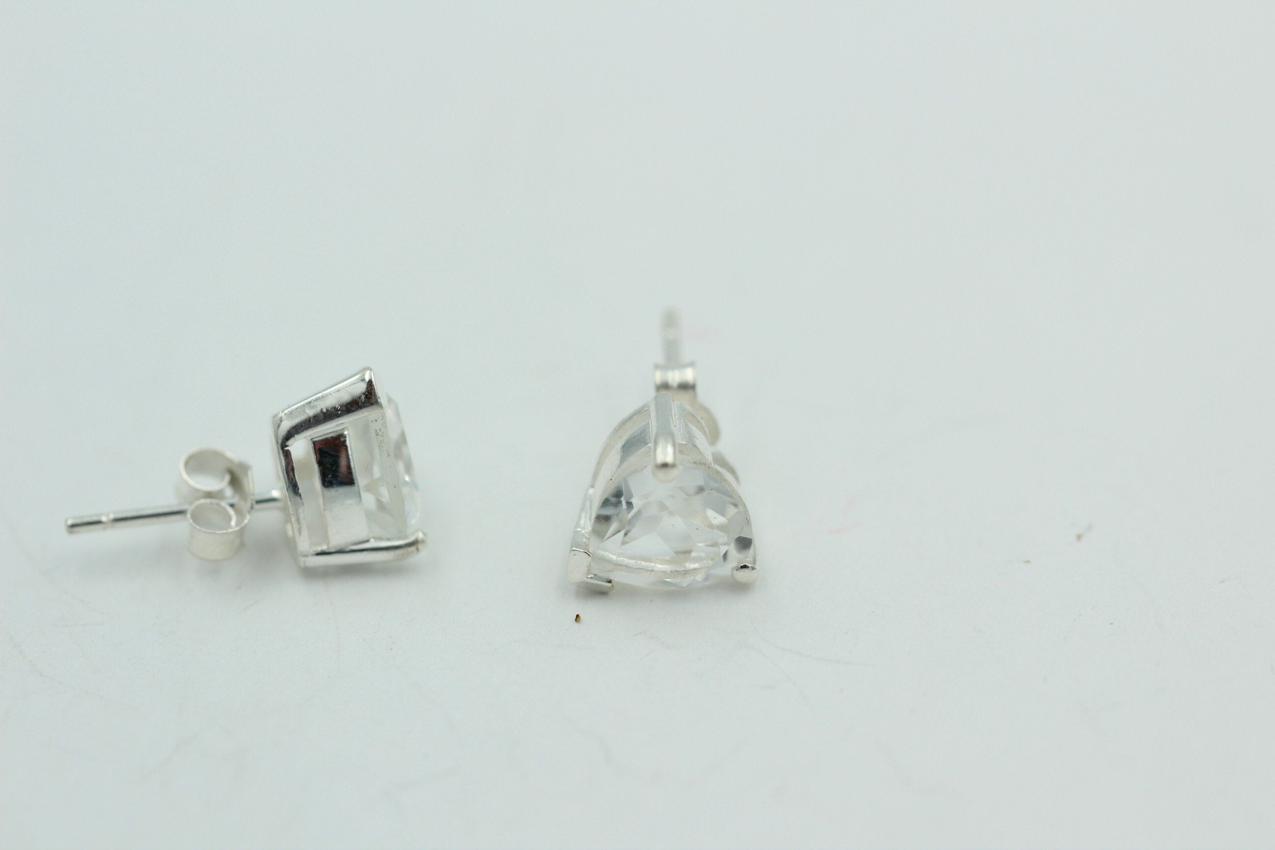 Edle 2,7 Carat Bergkristall Ohrstecker 925 Silber Ohrring Bergkristallschmuck