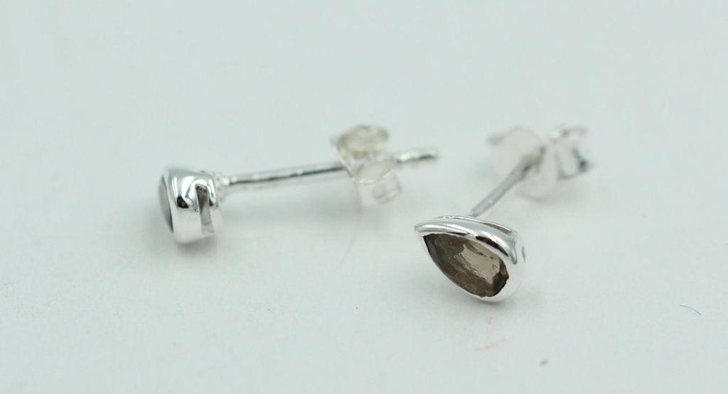 0,33 Carat Rauchquarz Ohrstecker 925 Silber Rauchquarzschmuck Unisex Top Edel