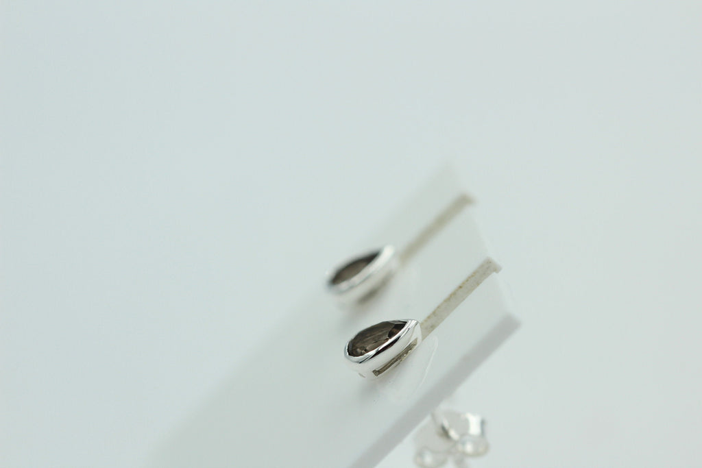 0,33 Carat Rauchquarz Ohrstecker 925 Silber Rauchquarzschmuck Unisex Top Edel