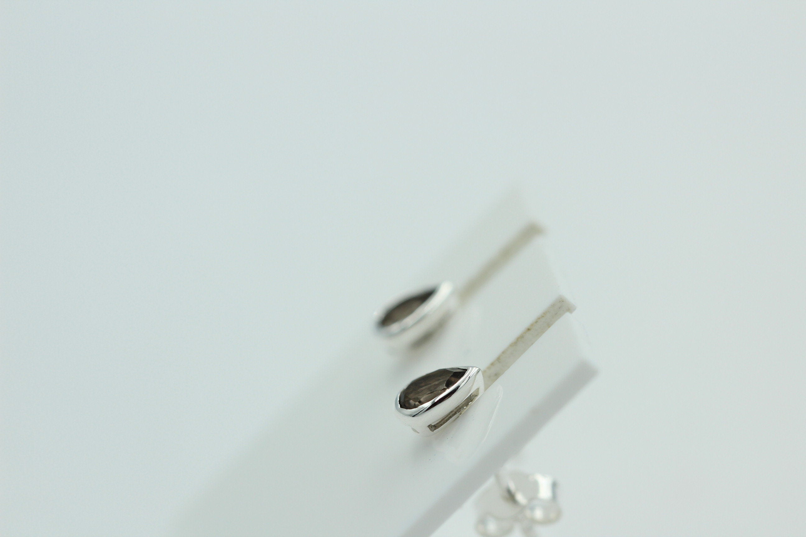 0,33 Carat Rauchquarz Ohrstecker 925 Silber Rauchquarzschmuck Unisex Top Edel