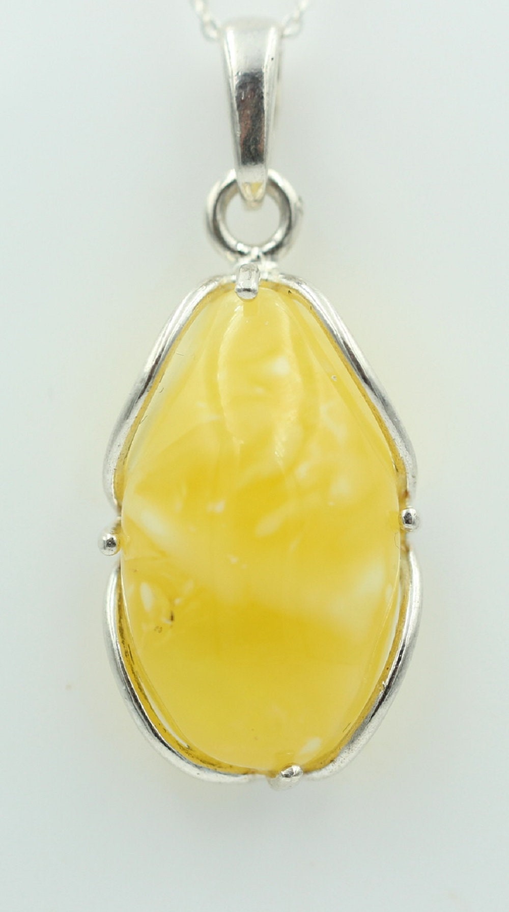 Bernstein Anhänger 925 Silber Collier Kette Bernsteinanhänger Top